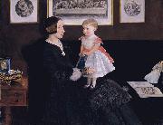 Sir John Everett Millais Mrs James Wyatt Jr and her Daughter Sarah oil on canvas
